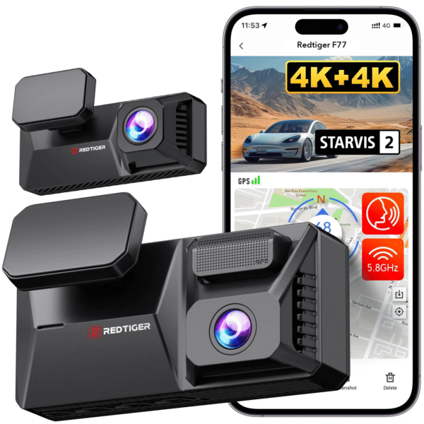 F77 STARVIS 2 4K+4K Dual IMX678 Voice Control High Speed WIFI 5.8GHz Dash Cam - Image 2