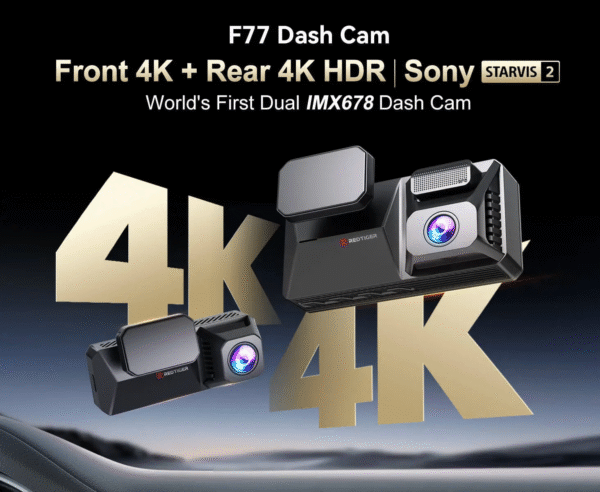 F77 STARVIS 2 4K+4K Dual IMX678 Voice Control High Speed WIFI 5.8GHz Dash Cam - Image 3