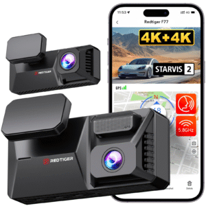F77 STARVIS 2 4K+4K Dual IMX678 Voice Control High Speed WIFI 5.8GHz Dash Cam