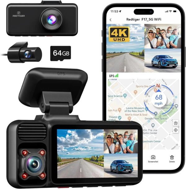 Redtiger F17 Elite 3 Channel 4K+2.5K+1080P 24/7 Ultra-Color Wifi6 Dash Cam - Image 10