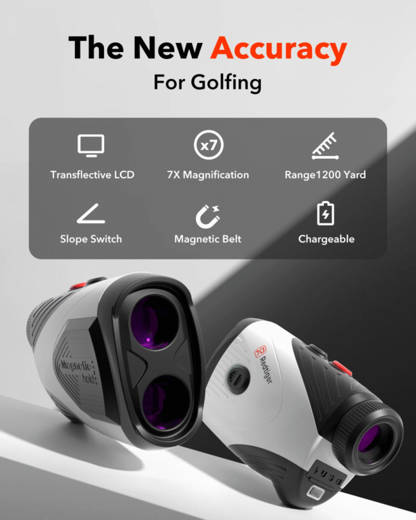 REDTIGER Golf Rangefinder with Slope, 1200 Yards Laser Rangefinder for Golf, 7X Magnification - Image 4