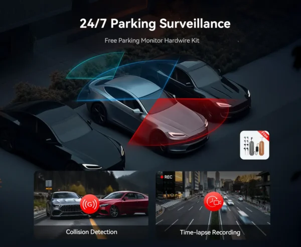 Redtiger F17 Elite 3 Channel 4K+2.5K+1080P 24/7 Ultra-Color Wifi6 Dash Cam - Image 6